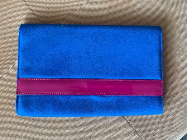 Kabelka puzdrová modrá a ružová